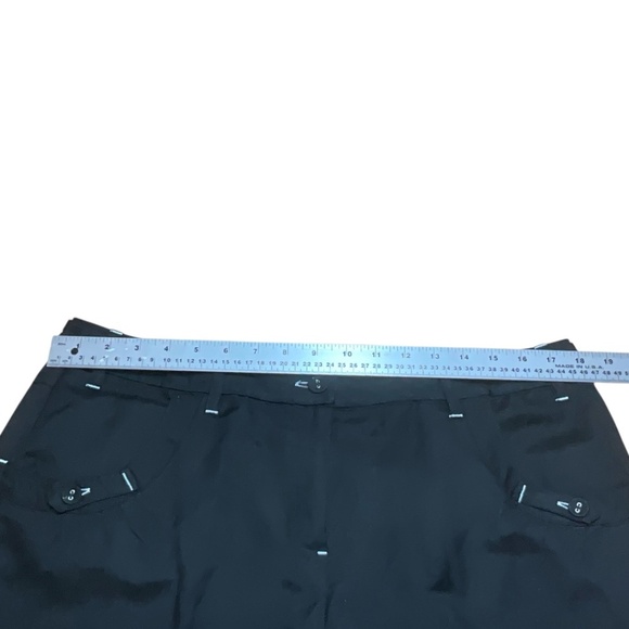 LARRY LEVINE Linen Rayon Blend Wide Leg Cuffed Capris Cropped Trousers Sz 14 - Picture 5 of 9